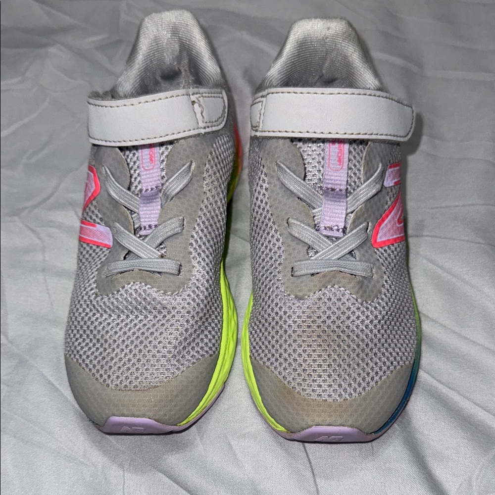 New Balance Kids' Gray and Neon Sneakers